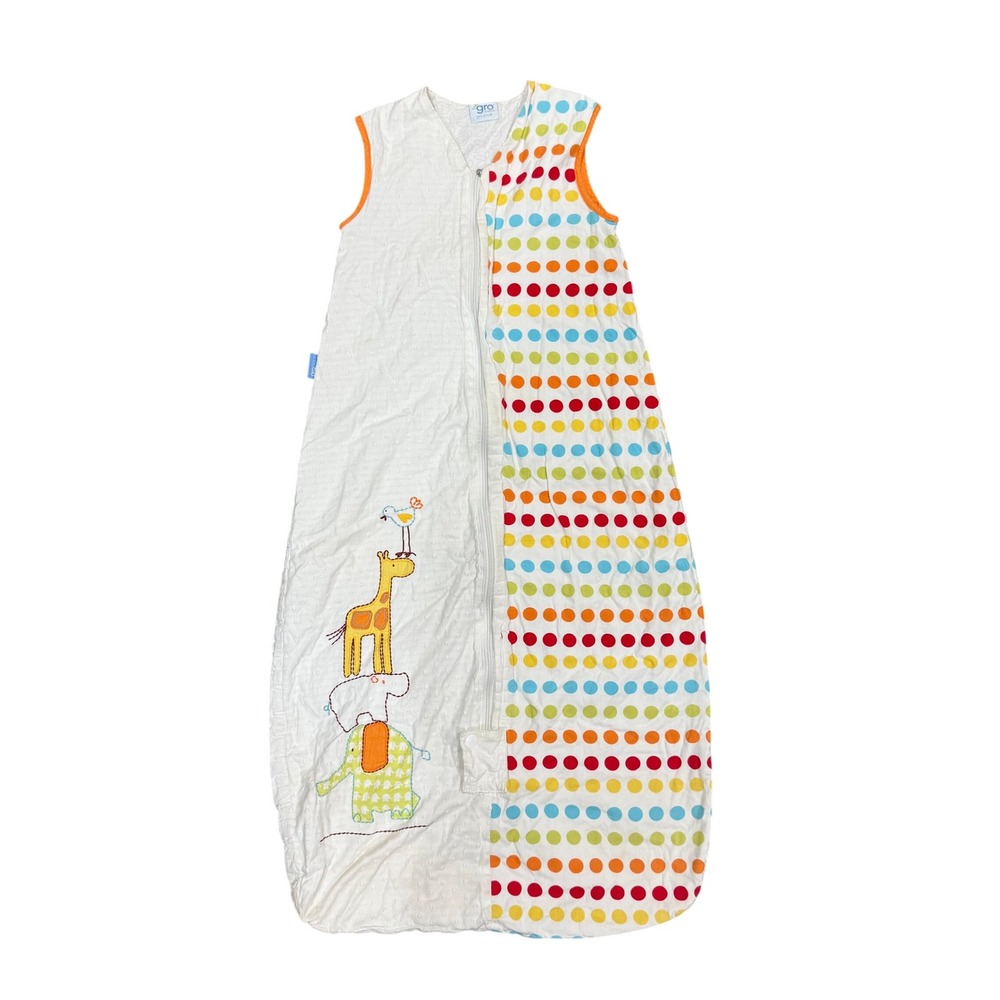 The Gro Company Baby Sleep Bag White Polka Dot Safari Animal Wearable Blanket